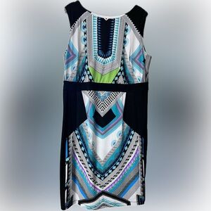 Roz & Ali Multicolor Geometric Dress